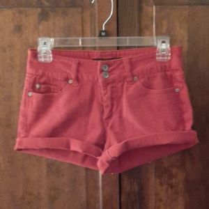 Cute red jean shorts